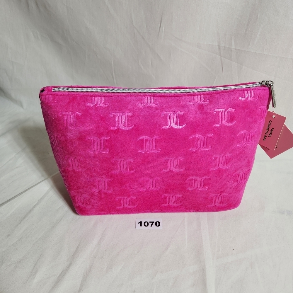 Juicy Couture Pink Embossed Travel Cosmetuc Bag Make Up - Picture 2 of 11